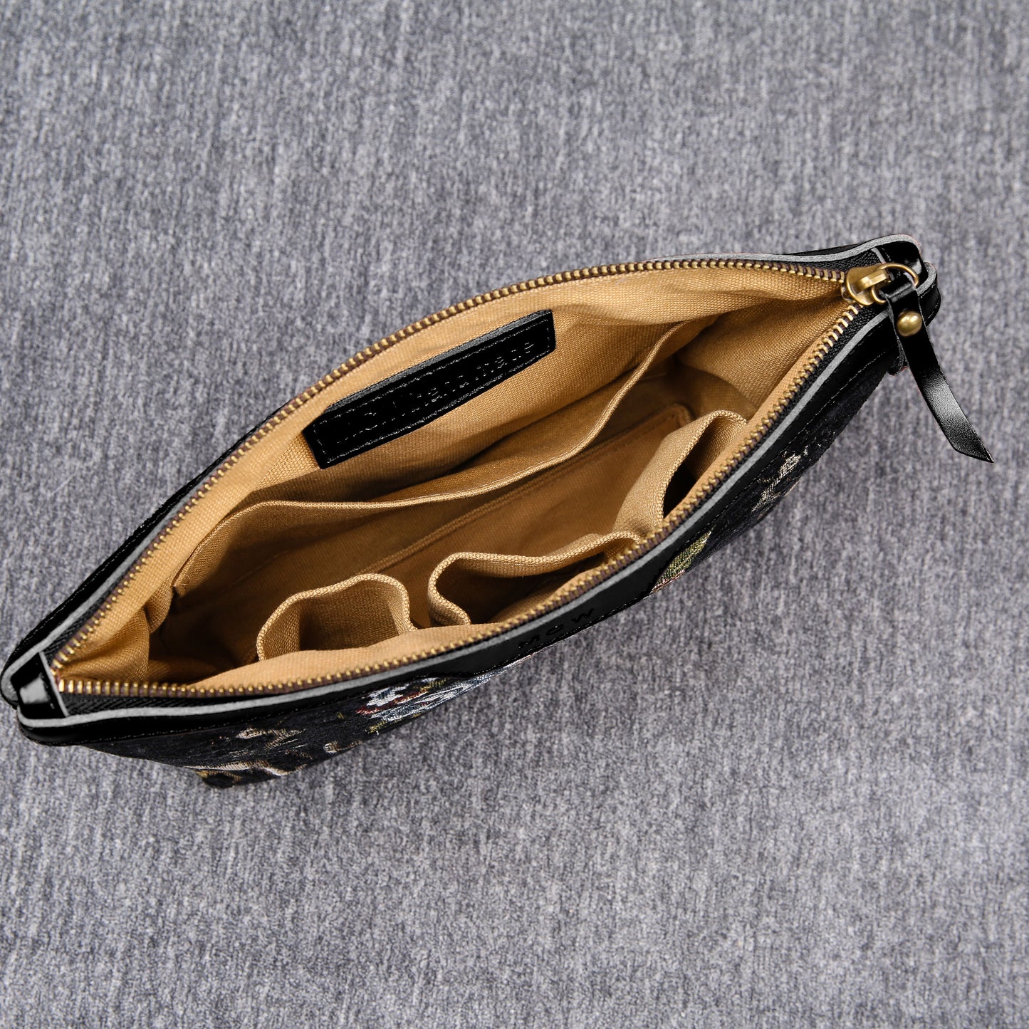 Carpet Makeup Bag Floral Black