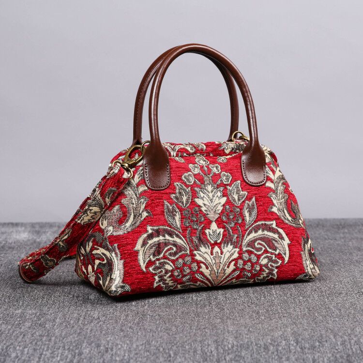 Carpet Handbag Victorian Blossom Red/Gold