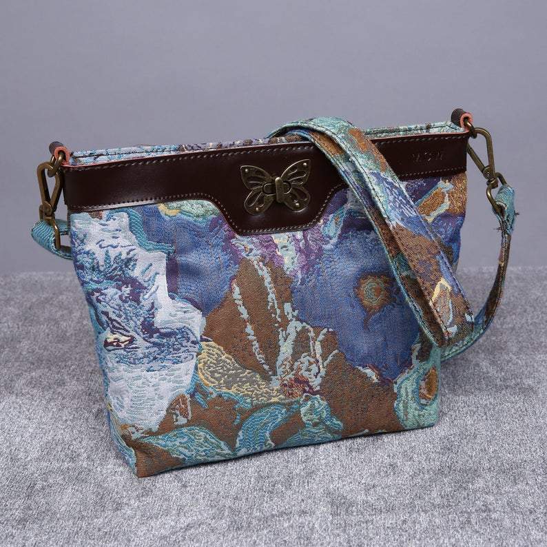 Carpet Crossbody Bag Abstract Blue