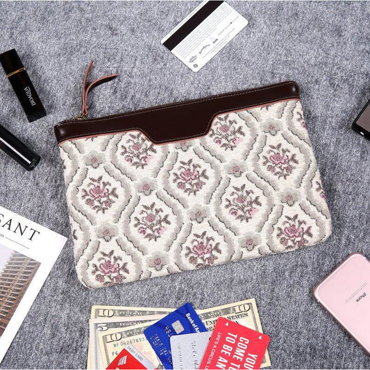 Carpet Clutch & Wristlet Traditional Cream