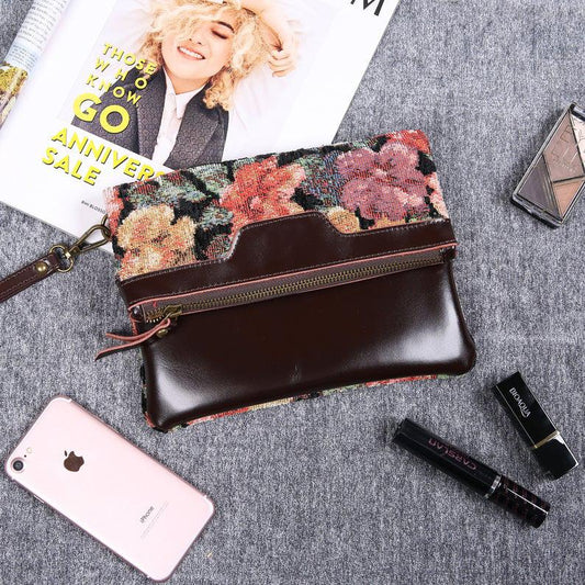 Carpet Clutch & Wristlet Floral Rose