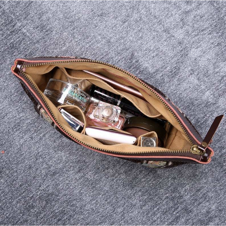 Carpet Makeup Bag Floral Coffee
