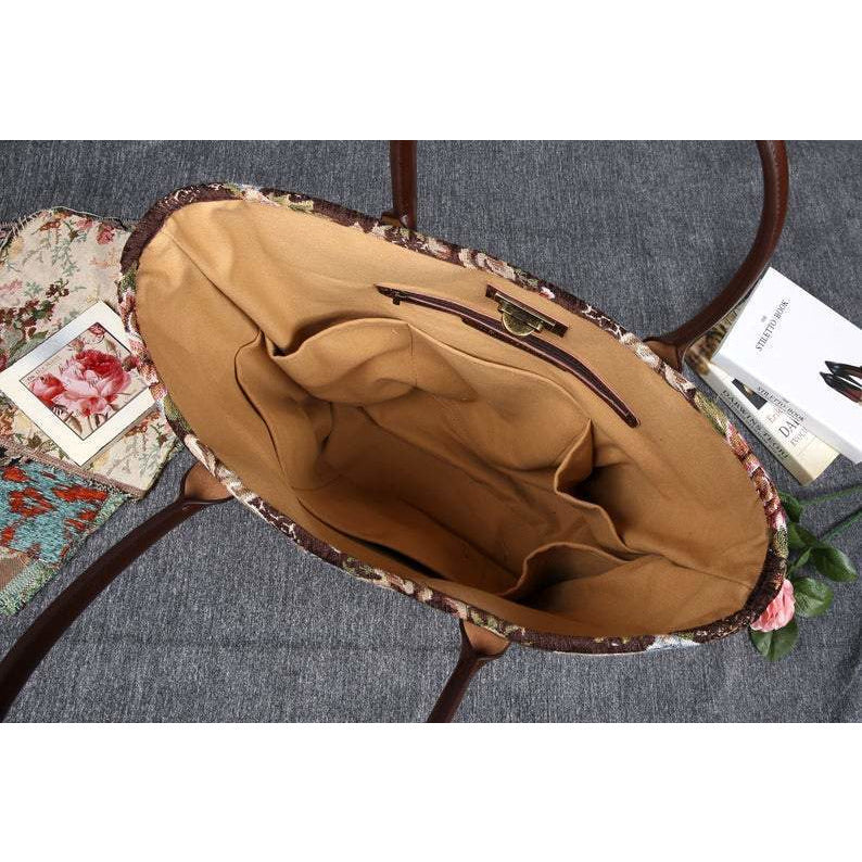 Carpet Tote Floral Coffee