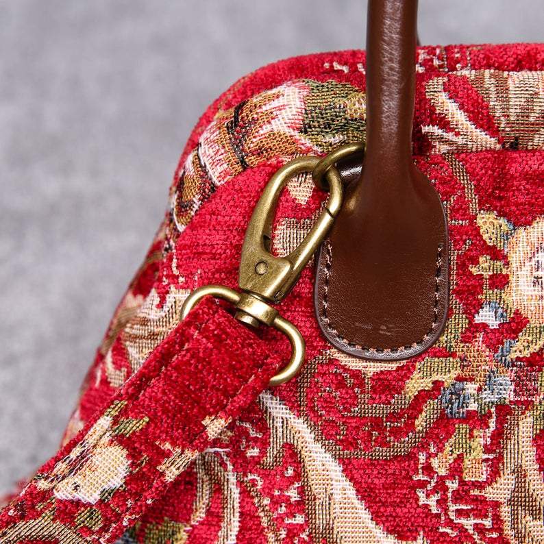 Carpet Handbag Floral Wine