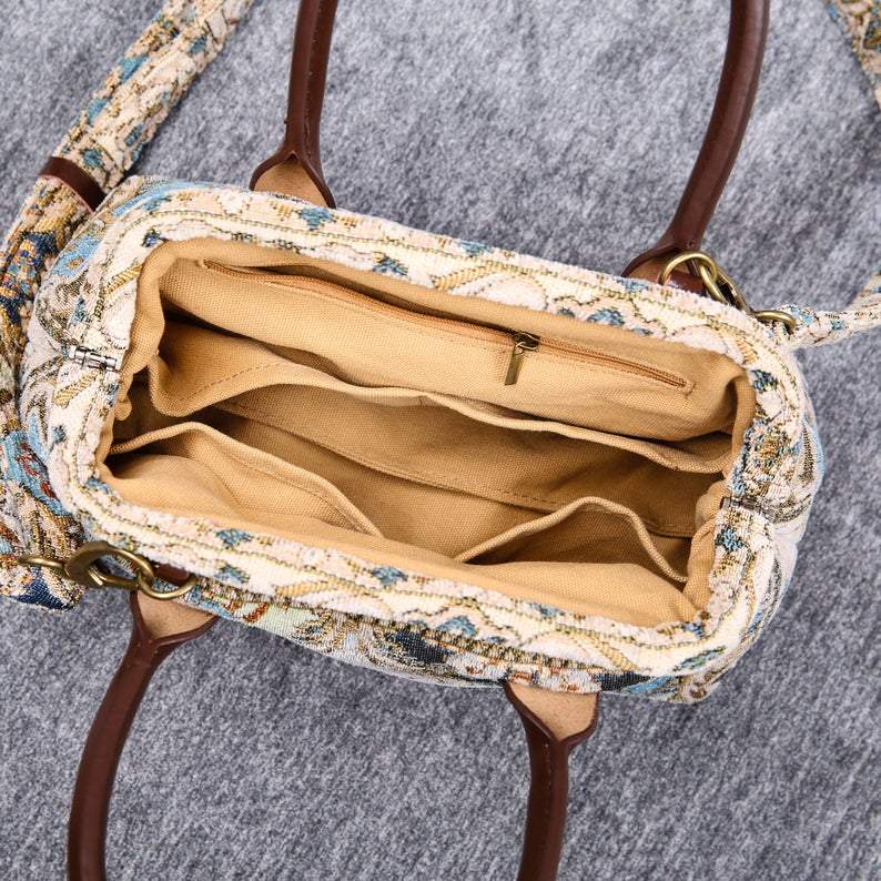 Carpet Handbag Golden Age Blue