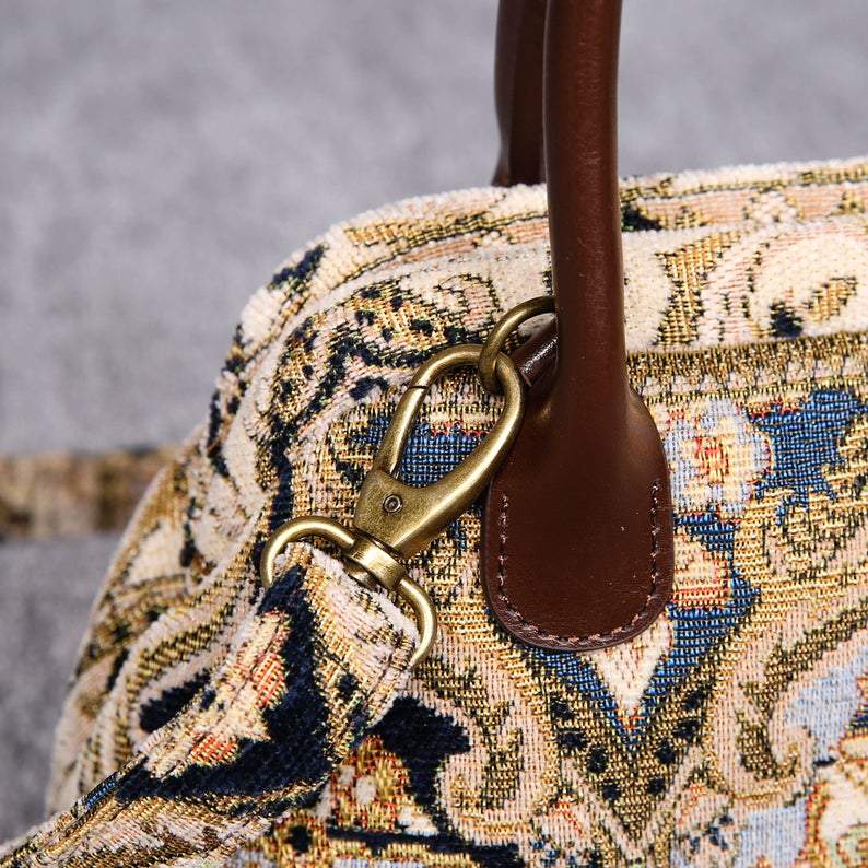 Carpet Handbag Golden Age Navy