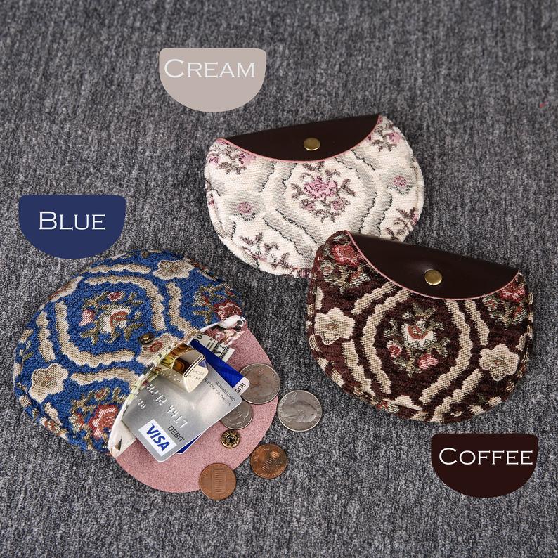 Minimalist Style Leather Carpet Coin Purse<br>Traditional Colors