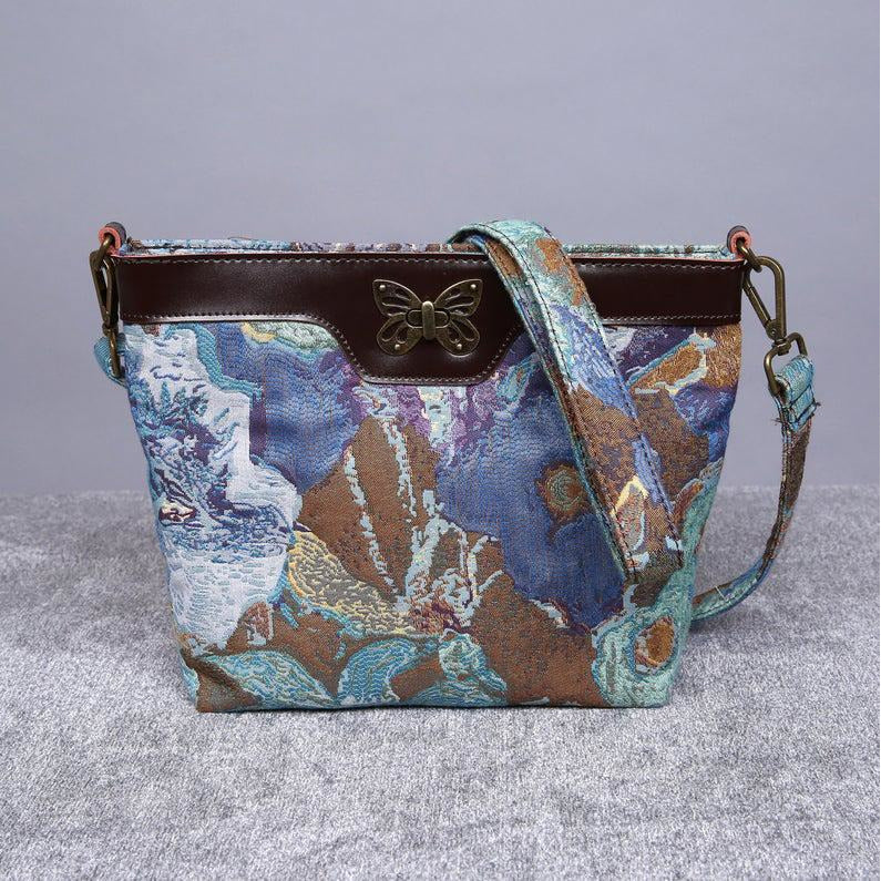 Carpet Crossbody Bag Abstract Blue