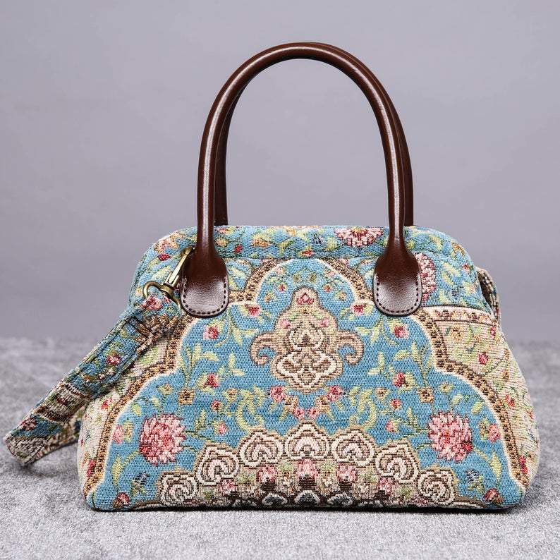 Carpet Handbag Oriental Blue