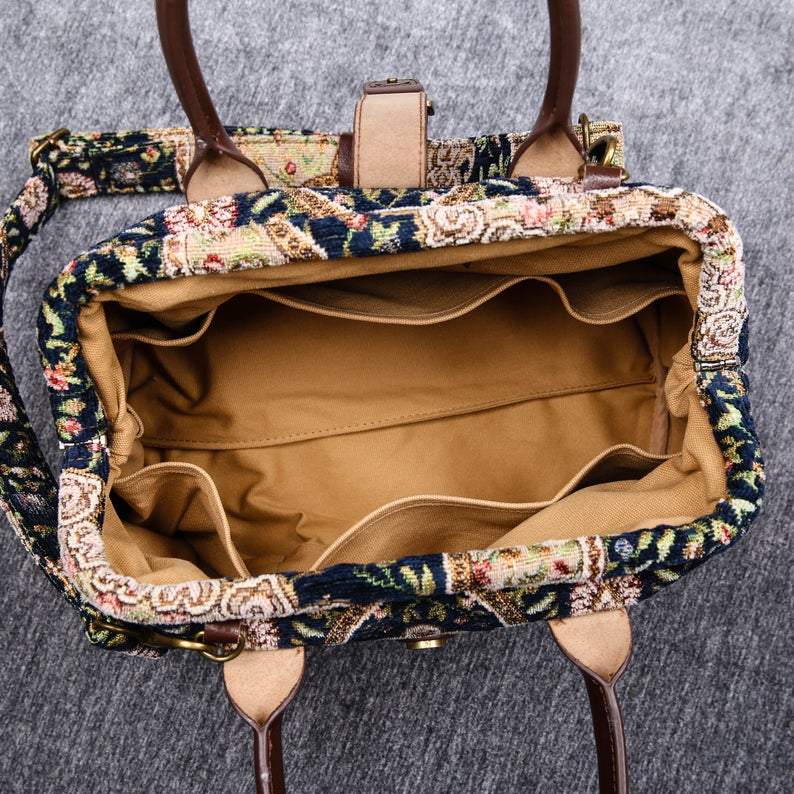 Carpet Purse Oriental Navy