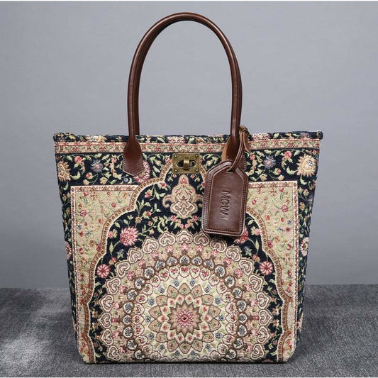 Carpet Tote Oriental Navy