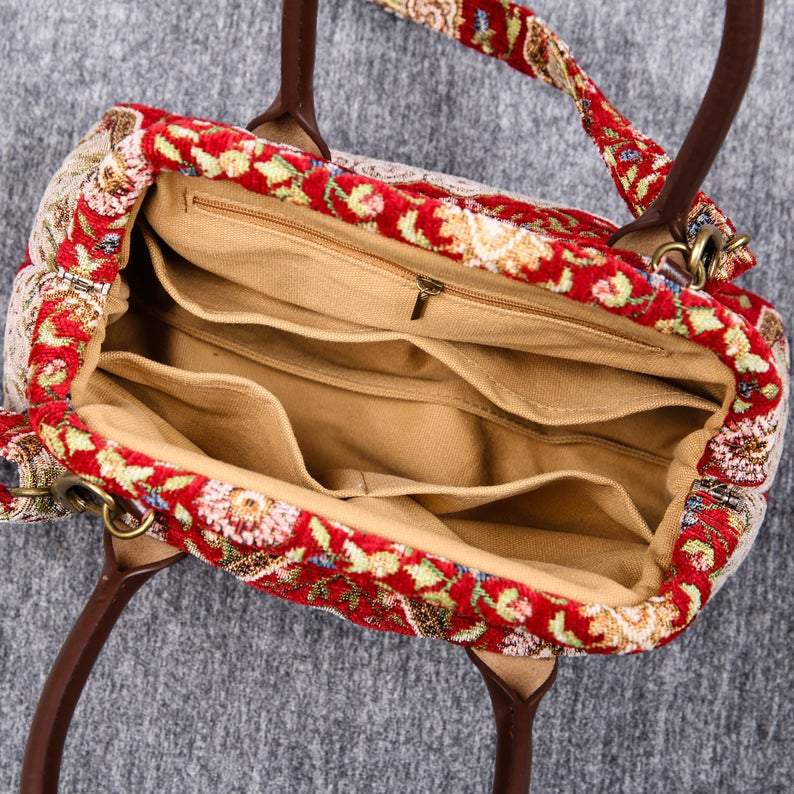 Carpet Handbag Oriental Wine