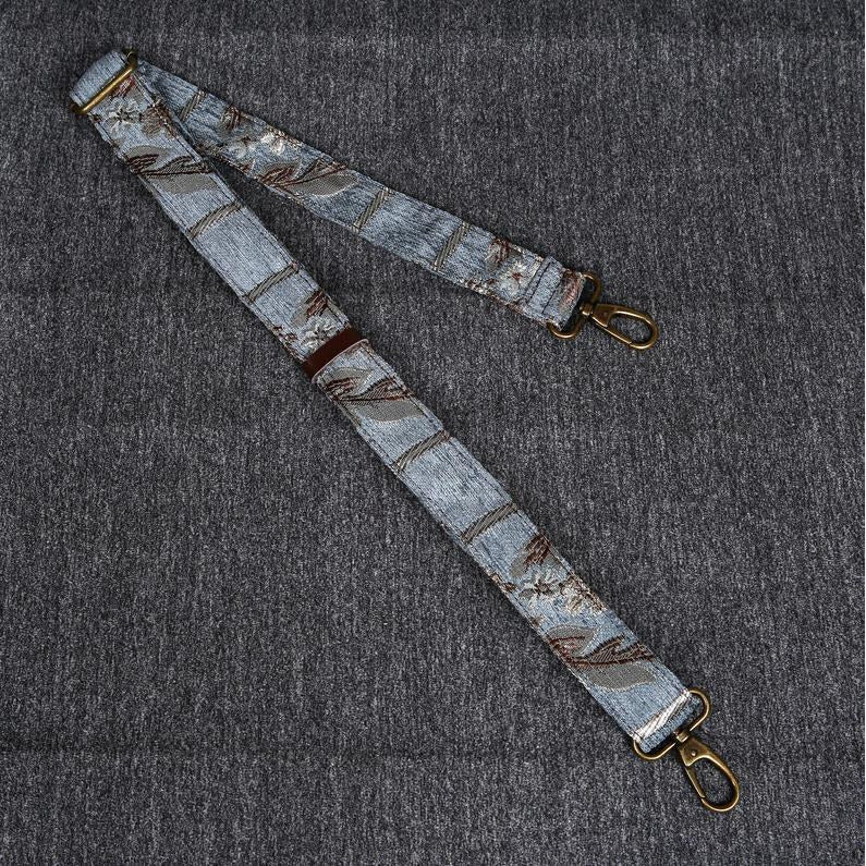 Mary Poppins Carpet Bag Victorian Stripes Blue