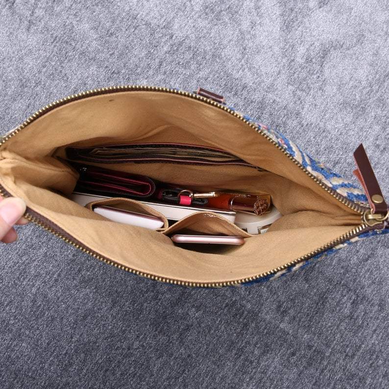 Carpet Crossbody Bag Traditional Blue