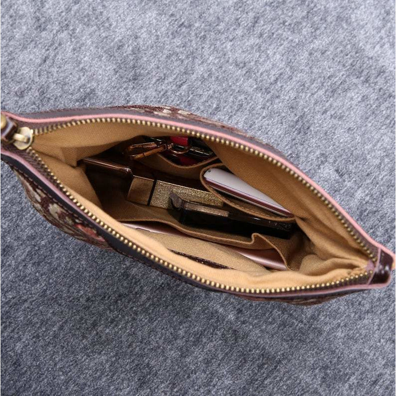 Carpet Clutch & Wristlet Traditional Coffee