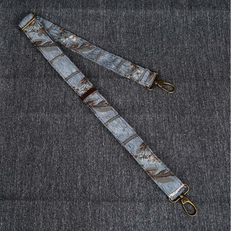 Carpet Purse Victorian Stripes Blue