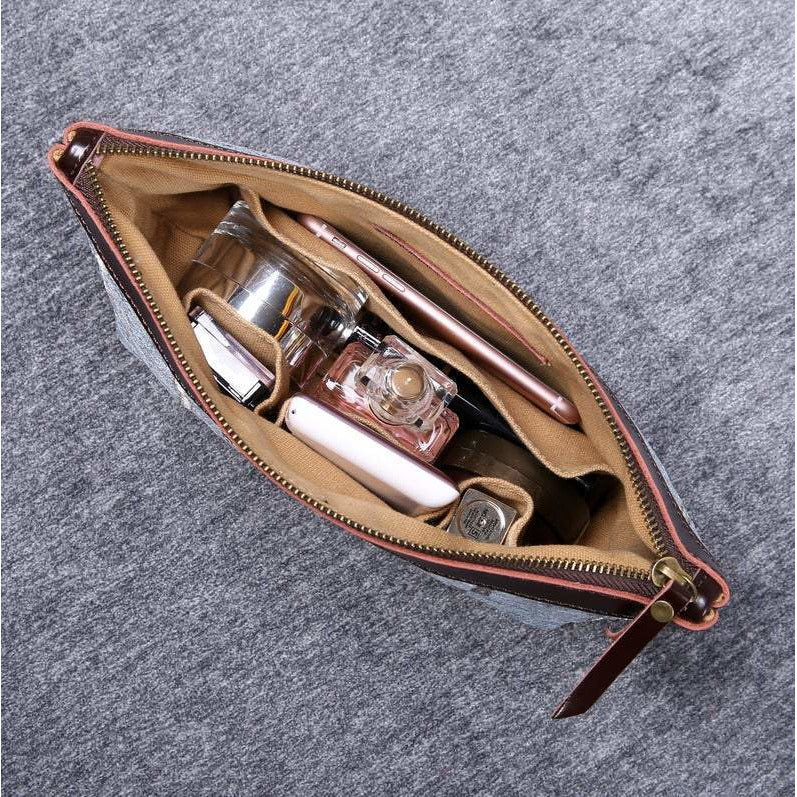 Carpet Makeup Bag Victorian Stripes Blue