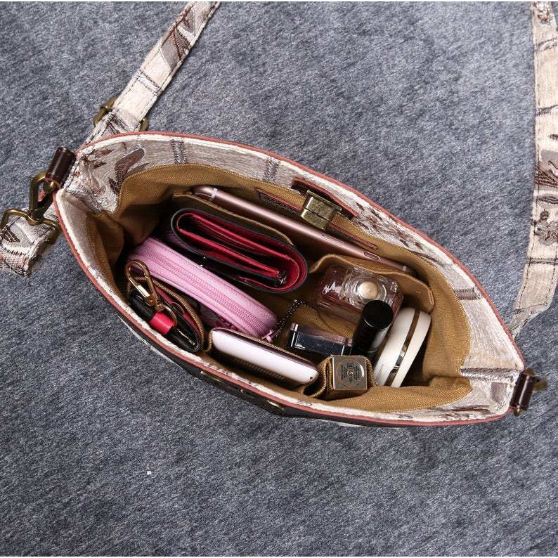 Carpet Crossbody Bag Victorian Stripes Cream