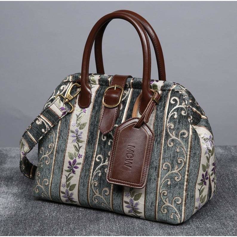 Carpet Purse Victorian Stripes Grass