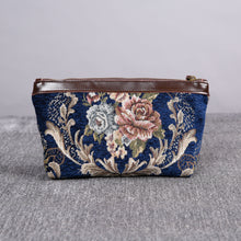 Load image into Gallery viewer, Carpet Makeup Bag&lt;br&gt;Floral Blue
