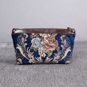 Carpet Makeup Bag<br>Floral Blue
