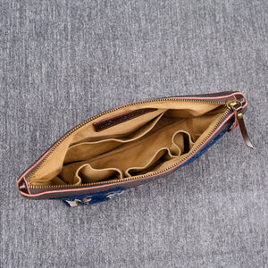 Carpet Makeup Bag<br>Floral Blue