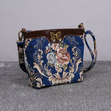 Load image into Gallery viewer, Carpet Crossbody Bag&lt;br&gt;Floral Blue
