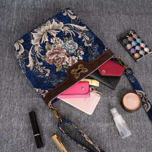 Carpet Crossbody Bag<br>Floral Blue