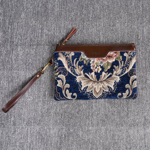 Carpet Clutch & Wristlet<br>Floral Blue