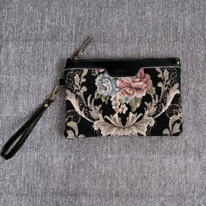 Carpet Makeup Bag<br>Floral Black