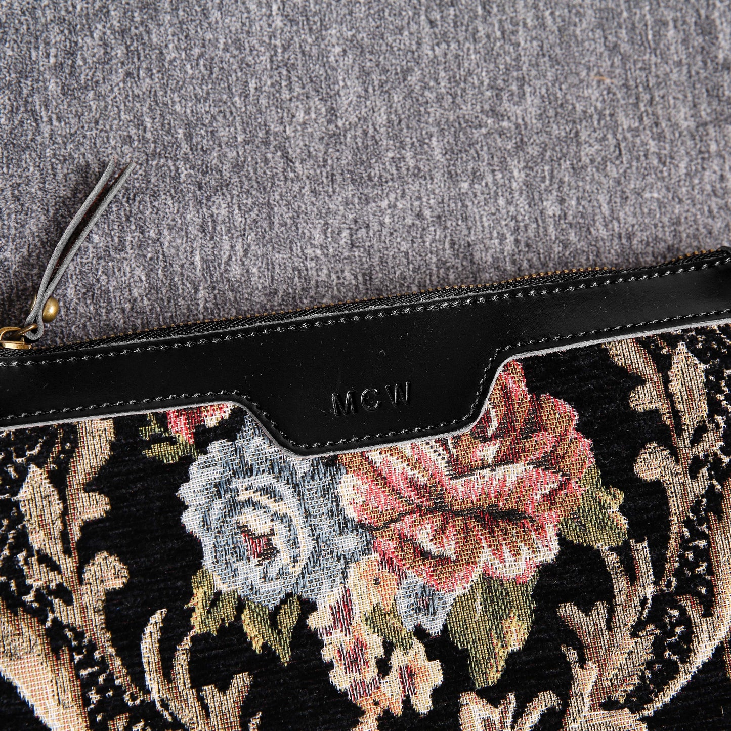 Carpet Makeup Bag Floral Black