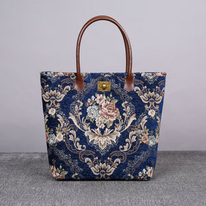 Carpet Tote<br>Floral Blue