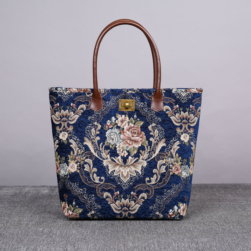 Carpet Tote<br>Floral Blue