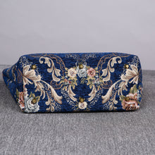 Load image into Gallery viewer, Carpet Tote&lt;br&gt;Floral Blue
