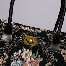 Load image into Gallery viewer, Carpet Tote&lt;br&gt;Floral Black
