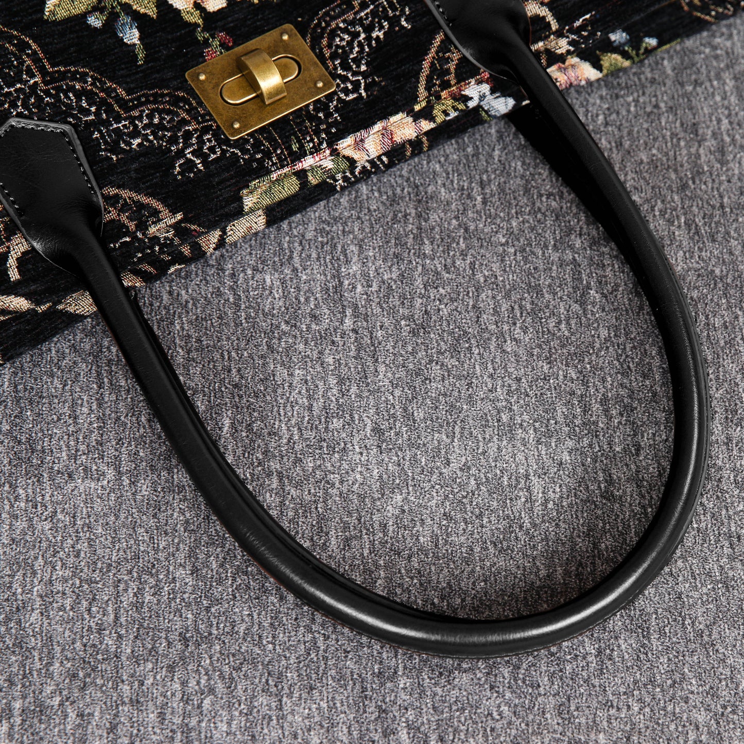 Carpet Tote Floral Black