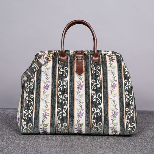 Mary Poppins Carpet Bag Victorian Stripes Grass