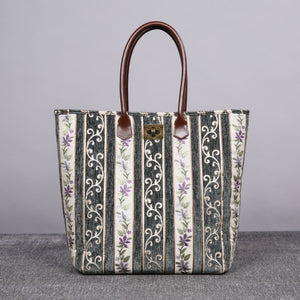 Carpet Tote<br>Victorian Stripes Grass