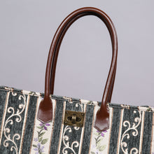 Load image into Gallery viewer, Carpet Tote&lt;br&gt;Victorian Stripes Grass
