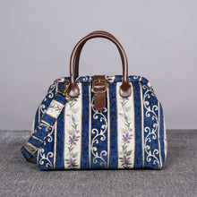Load image into Gallery viewer, Carpet Purse&lt;br&gt;Victorian Stripes Navy
