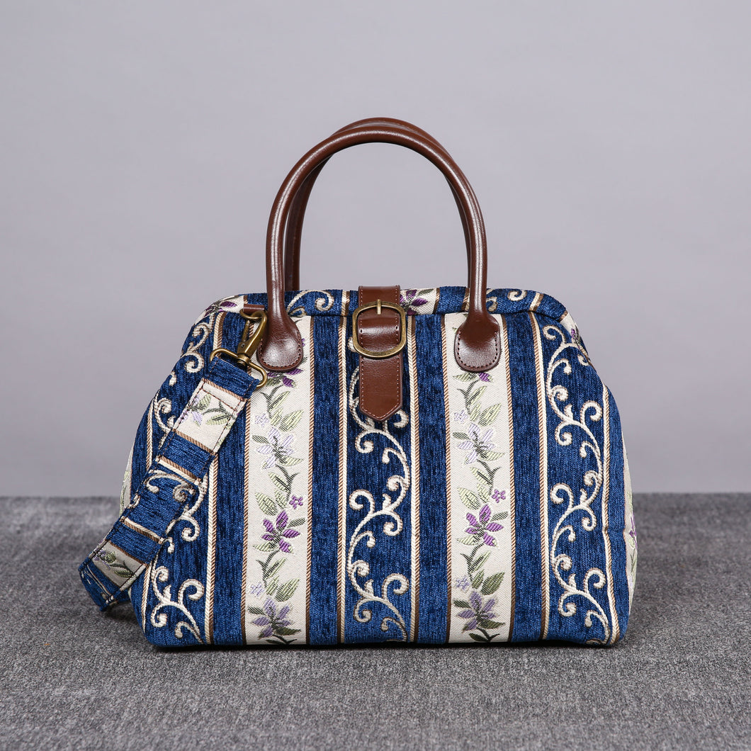 Carpet Purse<br>Victorian Stripes Navy