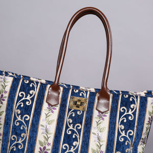 Carpet Tote<br>Victorian Stripes Navy