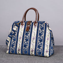 Load image into Gallery viewer, Mary Poppins Carpet Bag&lt;br&gt;Victorian Stripes Navy
