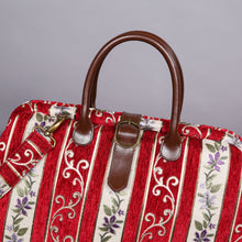 Load image into Gallery viewer, Mary Poppins Carpet Bag&lt;br&gt;Victorian Stripes Coffee
