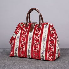 Load image into Gallery viewer, Mary Poppins Carpet Bag&lt;br&gt;Victorian Stripes Coffee
