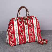 Load image into Gallery viewer, Mary Poppins Carpet Bag&lt;br&gt;Victorian Stripes Coffee

