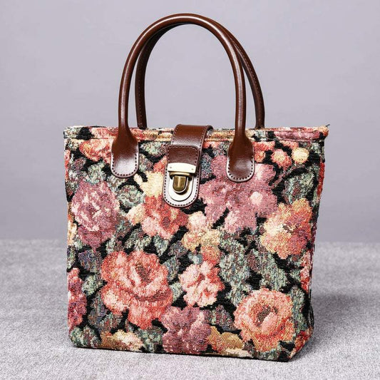 Mini Carpet Tote Floral Rose