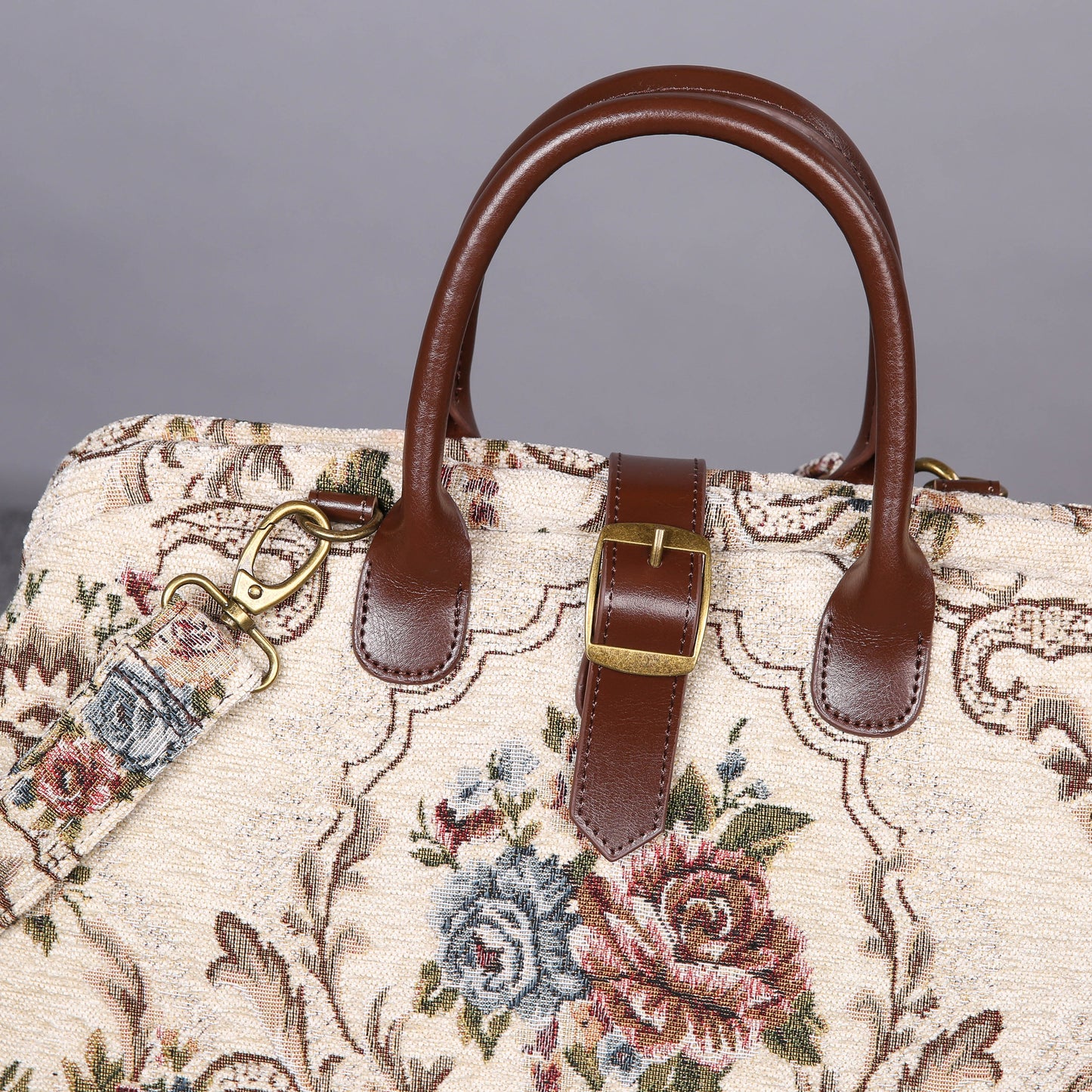 Mary Poppins Carpet Bag<br>Floral Cream