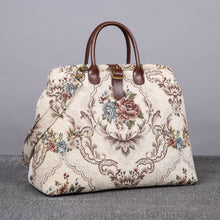 Load image into Gallery viewer, Mary Poppins Carpet Bag&lt;br&gt;Floral Cream
