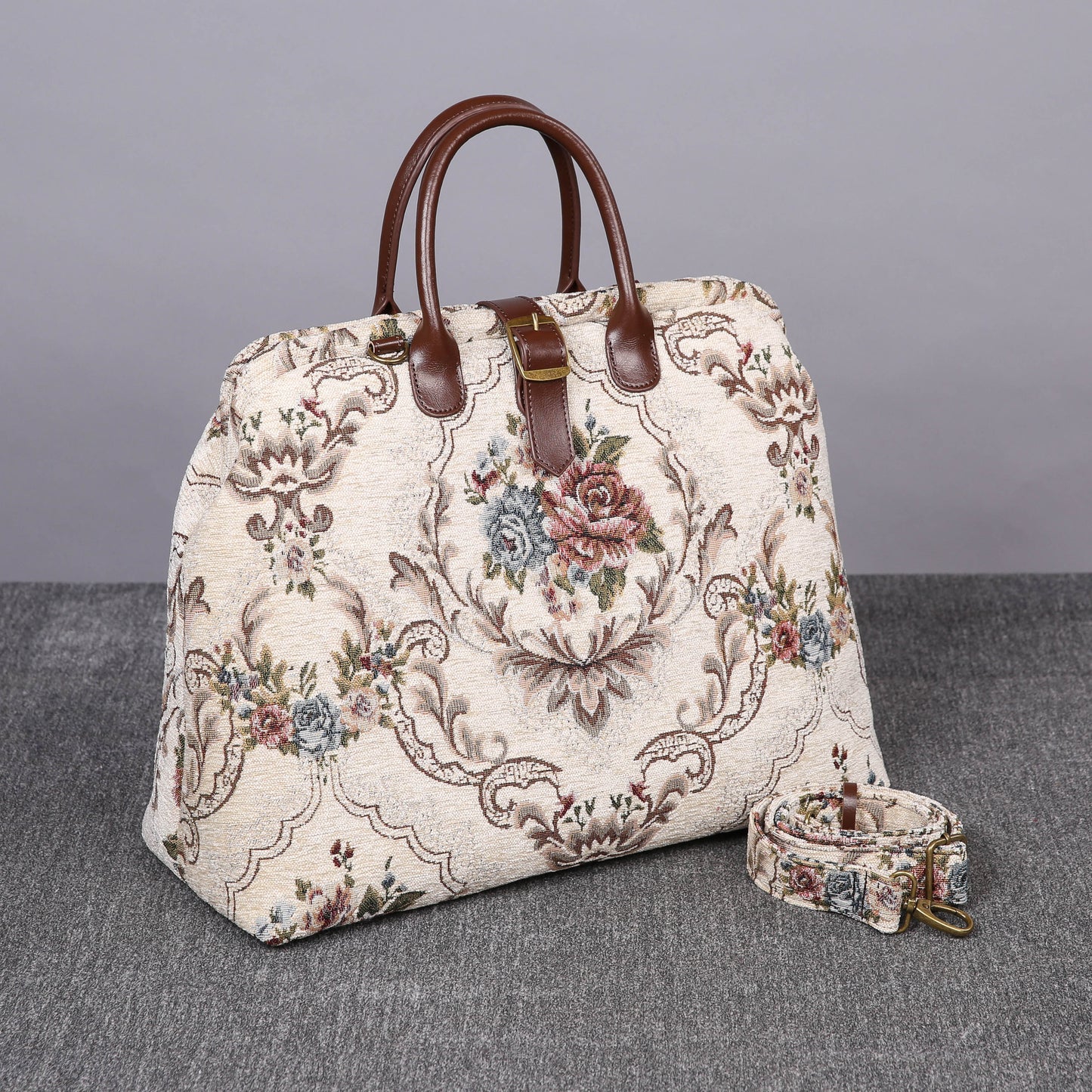 Mary Poppins Carpet Bag<br>Floral Cream